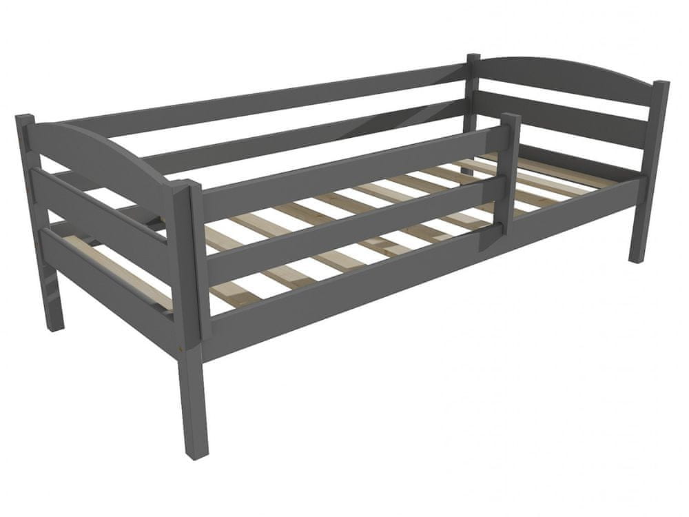 eoshop Detská posteľ DP 020 so zábranou (Rozmer: 80 x 190 cm, Farba dreva: farba sivá)